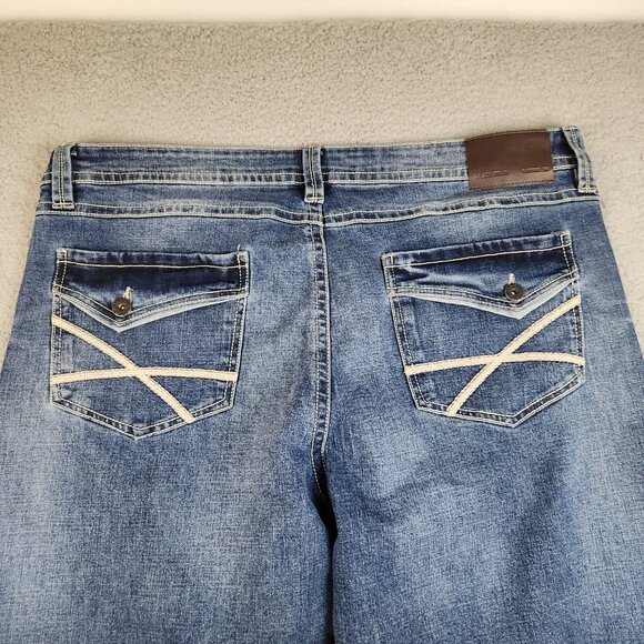 TK Axel Jeans Men's 40x30 Slim Boot Stretch Blue Denim Pants Medium Wash - Picture 8 of 16